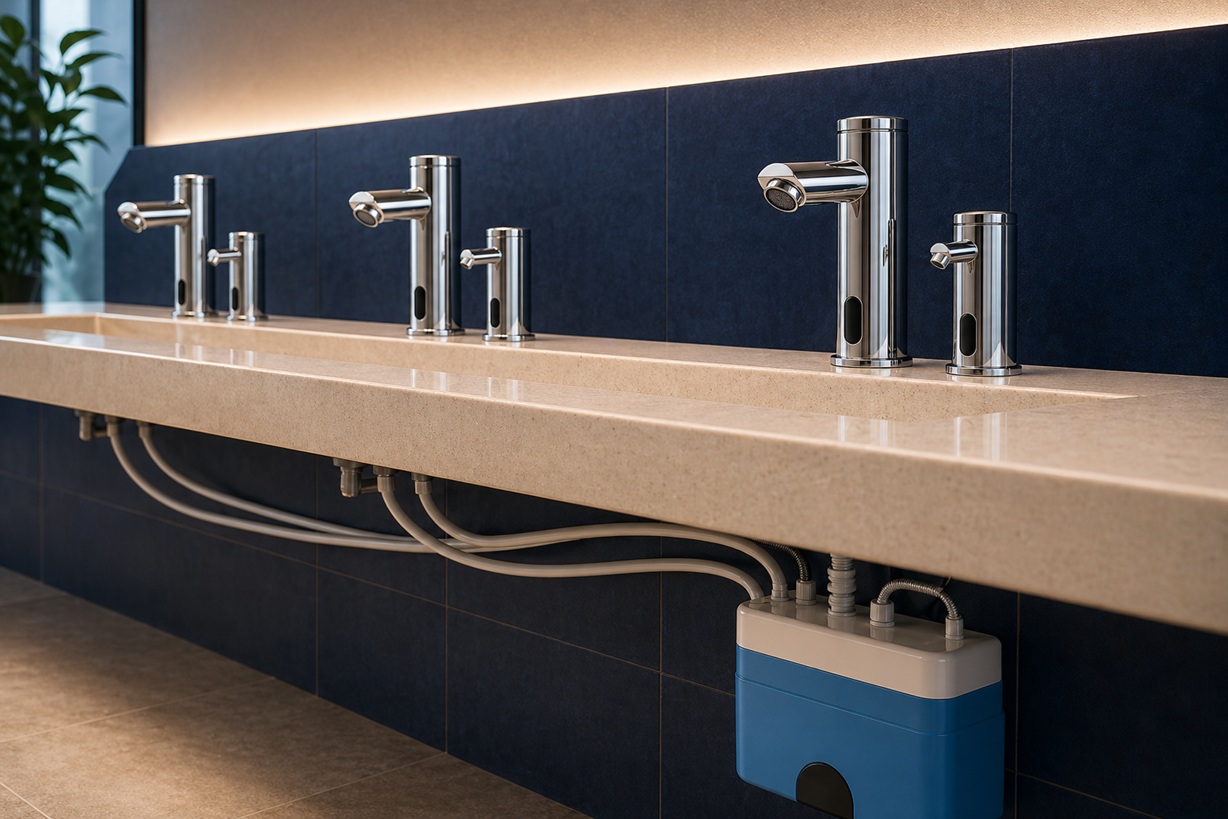 MultiFeed soap system for automatic soap dispensers in high traffic facilities
